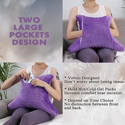 Hysterectomy Pillow with Pocket, Hysterectomy Recovery Abdominal Pillow, Post Surgery Pillow for Abdomen, C-Section Recovery Pillow, Mastectomy, Tummy Tuck, Hernia, Abdominal Surgery Must Haves