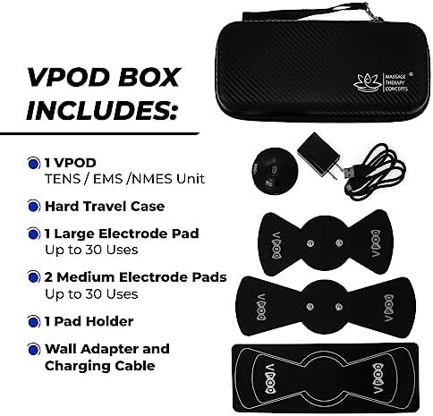 VPOD Wireless TENS Unit - EMS Muscle Stimulator for Pain Relief Therapy with 24 Modes - TENS Massager Electric Stimulation Machine for Sciatica, Back, Neck - FSA/HSA Eligible