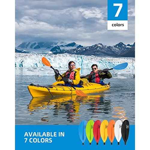 OCEANBROAD Kayak Paddle 86in/218cm, 90.5in/230cm, 95in/241cm Alloy Shaft Kayaking Boating Canoeing Oar with Paddle Leash