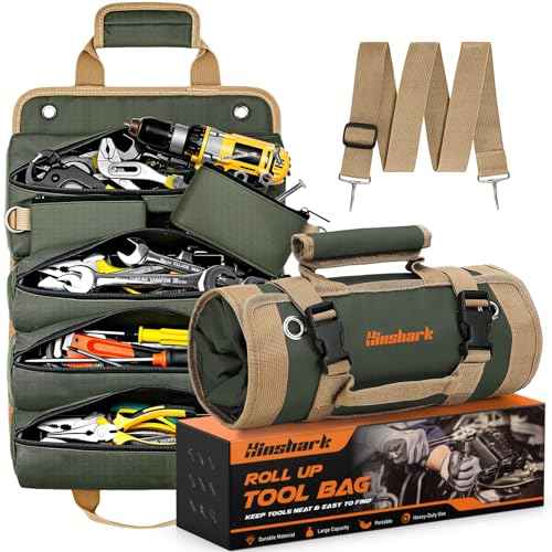 Gifts for Men, Stocking Stuffers for Adults Men Roll Up Tool Bag, Mens Gifts for Christmas Birthday Gifts for Dad Husband Him, Heavy Duty Portable Tool Organization for Mechanic Welding Electrician