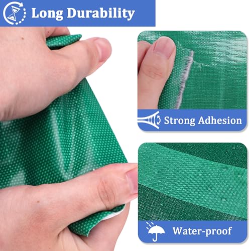 HONGTAIHSENG Clear Tent Tape, Outdoor Awning Repair Tape, 3.1In x 16.4FT Boat Covers Repair Kit for Tarpaulin, RV Covers, Sail, Canopy, Strong Adhesive Tape, UV-Resistant, PE