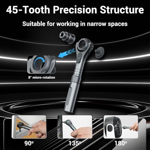 Upgraded Magnetic Screwdriver Set, 40 in 1 Ratchet Screwdriver Set with Detachable Ratchet Handle, 180¡Æ Ratchet Head Precision Repair Tool Kit for Electrical,Automotive,Bicycle,Furniture Model Repair