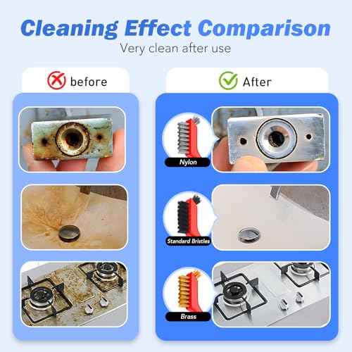 Wire Brush Set, 3 Pcs Stainless Steel/Brass/Nylon Wire Brushes for Cleaning with Curved Handle Grip for Rust Removal, Dirt, Paint Scrubbing(Red)
