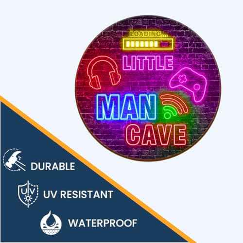 Little Man Cave Sticker, Boys Teenage Room Hanging Wall Art Decoration, Playroom Nursery Decor for Game Lover Gamer Wall Decor 12¡Èx 12¡ÈGlow in The Dark