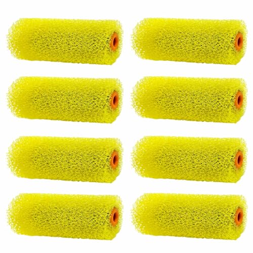 8 Pcs Textured Paint Roller Covers, 4 inch Medium Textured Foam Drywall Texture Paint Rollers, House Paint Roller Covers for Art Painting Walls Ceilings