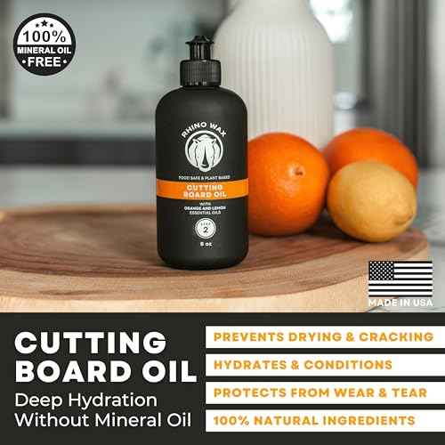 Coconut Cutting Board Oil 8oz - Premium Natural Oil Blend (NO Mineral Oil) - Food Grade Oils for Cutting-Boards - Protect Wood Surfaces from Cracking or Warping - Made in The USA