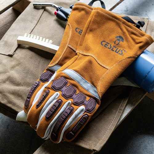 Cestus 7037, Impact Welding Gloves, ANSI A5 Cut-Resistant, Grain Goatskin Palm, Drag Patch, TIG/Multi-Purpose