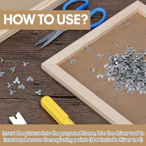300 Pcs Glazing Push Points, Zinc Plated Rust-Resistant Glazier Points for Picture Framing, Glass Installation, Cross Stitch Art and Window Glazing