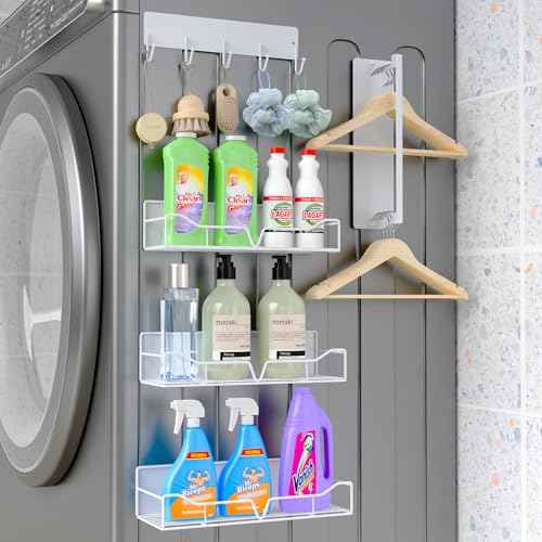 5PCS washing machine storage rack with hooks and hangers, refrigerator, washing machine, microwave, and barbecue grill warehouse storage rack