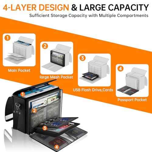 DocSafe Fireproof Document Bag with Multiple Pockets,5200¡ÆF Large (17¡±x12.5¡±x7.2¡±) File Organizer Fireproof Waterproof Bag Important Document Holder Home Office Portable Filing Storage for Valuables