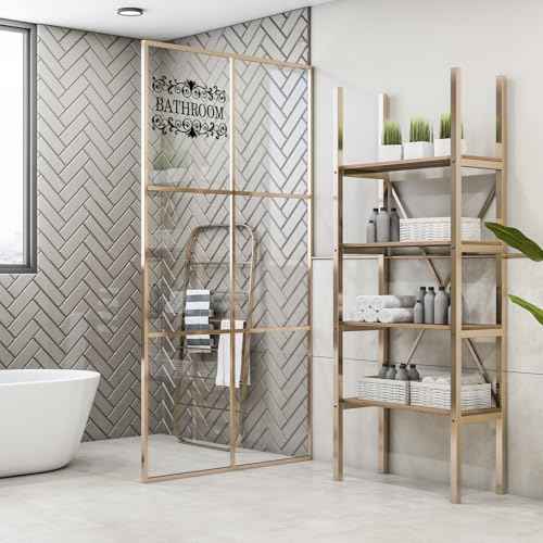 JIEYAO 2 Pcs Black Vine Bathroom Wall Decals, Vinyl Bathroom Wall Stickers Wall Art for Bathrooms Removable Peel and Stick