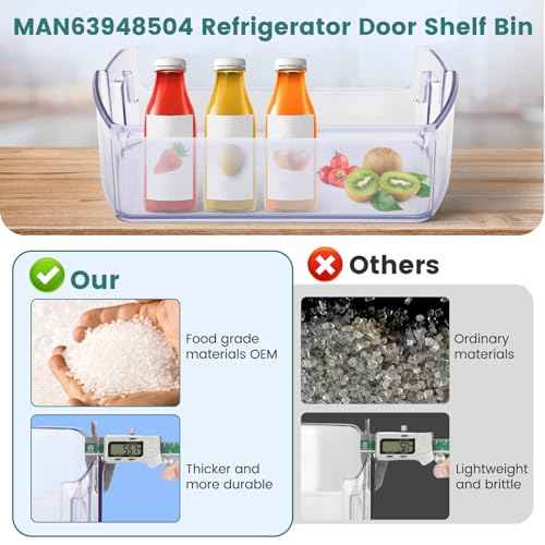 MAN63948504 Refrigerator Door Bin, Bin Basket Shelf Compatible with lg Refrigerator LFCC22426S, LFXS26973S, LFXC22526D, Replace 4976934 AP7176180 PS16662677 EAP16662677