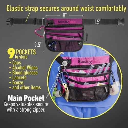 Kangapak Nurse Fanny Pack Multi Compartment Waist Organizer Tool Bag for Students, Practitioners & Medical Professionals