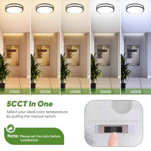 2-Pack 36W LED Ceiling Lights, 13inch Oil Rubbed Bronze Flush Mount Light Fixtures 3600LM 2700K/3000K/4000K/5000K/6500K Adjustable Ceiling Lights, Modern Dimmable Lighting for Kitchen Hallway Bathroom