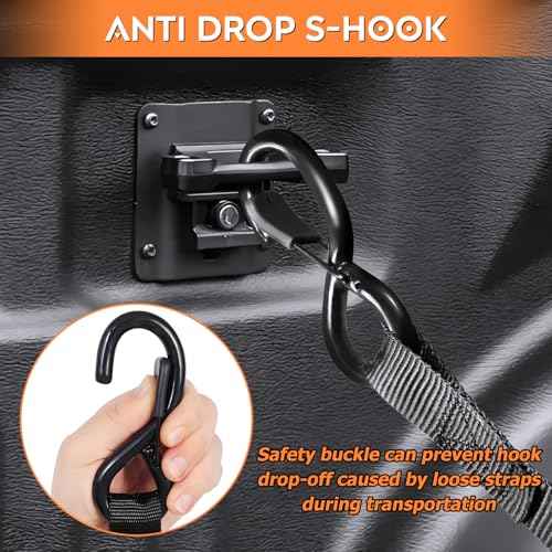 2PCS Retractable Ratchet Straps for 2015-2025 Ford F150 & Raptor, 10 Ft Super Duty Truck Self Retracting Tie Down Anchor Auto Ratchet Straps Replacement for F-150/F250/F350/F450/F550 Bed Accessories