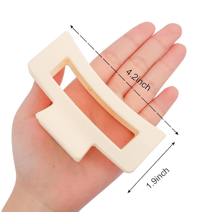 Canitor Hair Claw Clips for Women - 4 PCS Matte French Design Rectangular Barrette Banana Non-Slip Clips for Thick Hair