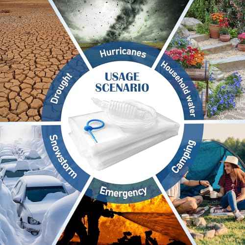 Water Storage Bladder Bathtub Drinking Water Bag Food-Grade Storage Emergency Drinking Water Container, Comes with Hand Pump,Disaster and Hurricane Survival (100 Gallon) (2pcs)