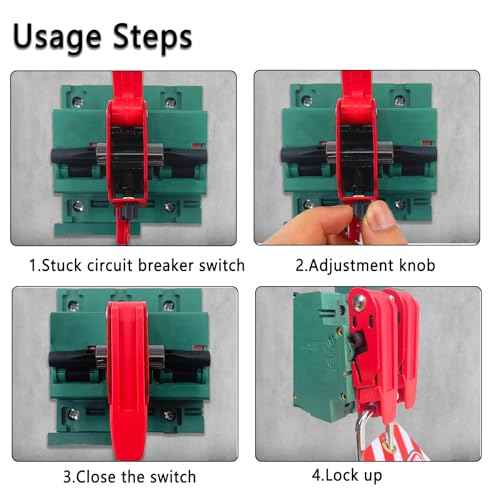 Circuit Breaker Lockout,Red Electrical Box Circuit Breaker Lockout,Tagout Breaker Box Lock for 110-240v Standard Single and Double Toggles,OSHA Compliant (2 Set with Lock)