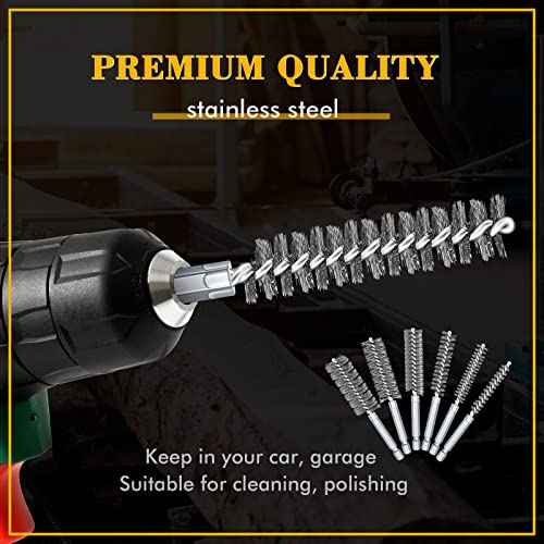 24 Pieces Bore Brush for Drill Wire Bore Brush Set Wire Cleaning Set Stainless Steel Cleaning for Power Drill Impact Driver (Stainless Steel)