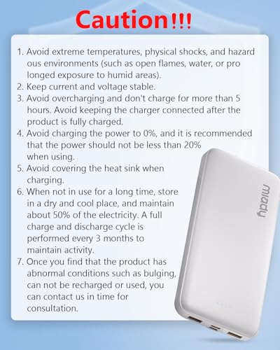 Miady 2-Pack 10000mAh Dual USB Portable Charger, USB-C Fast Charging Power Bank, Backup Charger for iPhone 15/14/13, Galaxy S23/22, Pixel and etc