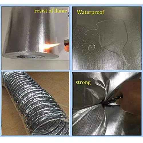 Aluminum foil Duct Tape, 2 inch Professional Grade Roll Silver Adhesive Sealing Tape for HVAC, Refrigerator, Freezer, Insulation, Patching Hot & Cold Air Ducts, Sealing, etc.