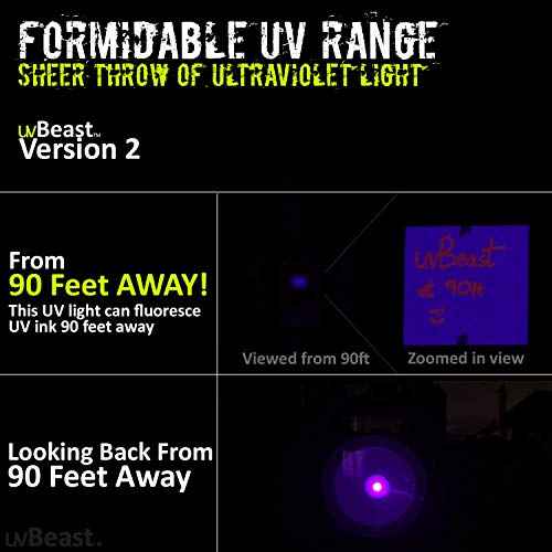uvBeast V2 - Black Light UV Flashlight with HIGH Definition with Flood Effect 385-395nm UV Best for Commercial/Domestic Use Works Even in Ambient Light ? USA Stock ? UK Design