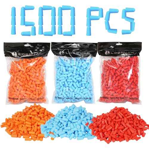 SNR 32dB Foam Ear Plugs, Disposable Hearing Protection, Orange Blue Red, Bulk Pack (Blue (500PCS), One Size)