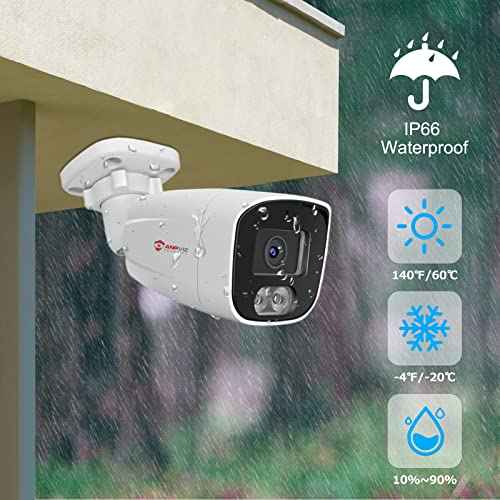 Anpviz 4MP PoE IP Bullet Camera with Microphone/Audio, IP Security Camera Outdoor Indoor, Night Vision 65ft, Waterproof IP66, 108¡Æ Wide Angle 2.8mm Lens, 24/7 Recording, NDAA Compliant (U Series)