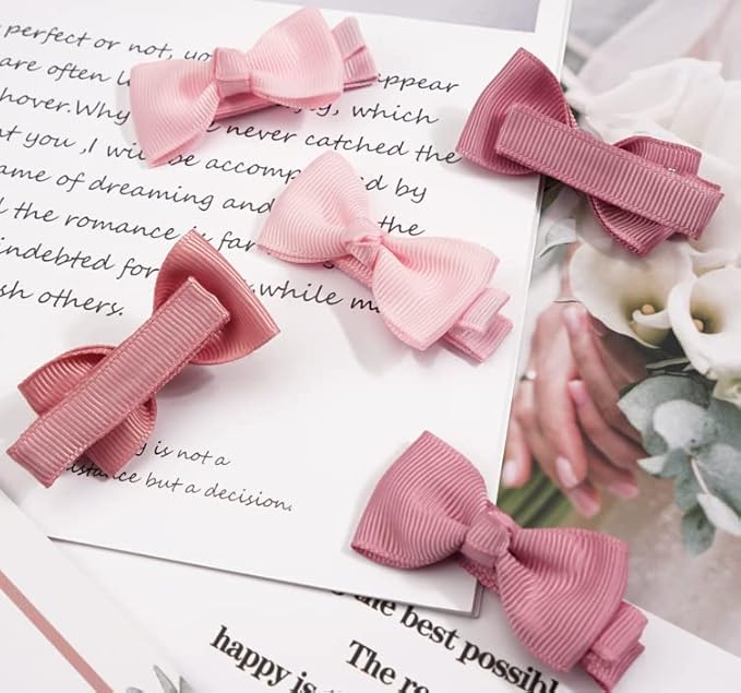 CÉLLOT Baby Hair Clips 50PCS Baby Girls Fully Lined Baby Bows Hair Pins Tiny 2" Hair Bows Alligator Clips for Baby Girls Infants Toddlers in Pairs