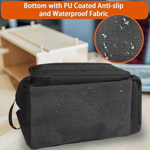 Tool Bag with Anti-friction Bottom, Hand Tool Tote Storage Organizer for Men, Tactical Range Bag, Electricians Tool Organizer Storage for Repairman, Carpenters, Handyman