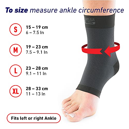 Neo-G Airflow Ankle Compression Sleeve - Sports, Daily Wear - Compression Ankle Brace, Tendonitis Support, Compression Ankle Support for Weak Ankles and Joint Pain - Airflow - L - Black
