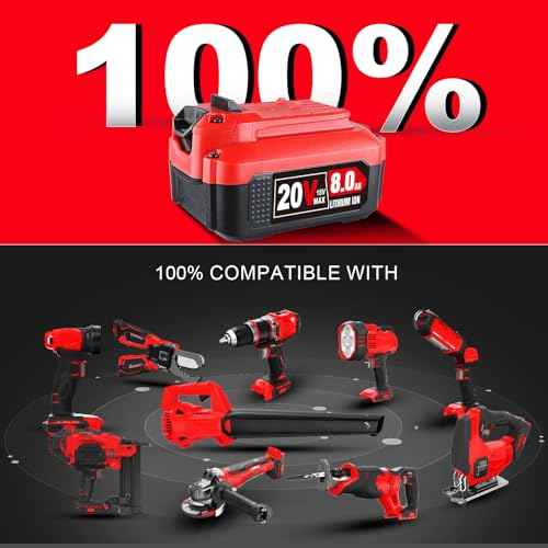8.0Ah 2Pack Lithium Compatible with Craftsman 20V Cordless Power Tools Replacement for Craftsman 20V Battery