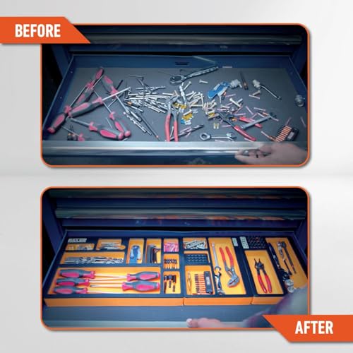 Railer EVA Foam Tool Tray ? Premium Tool Box Accessories & Storage Organizer with a Built-In Bit & Socket Organizer for Your Tool Drawer