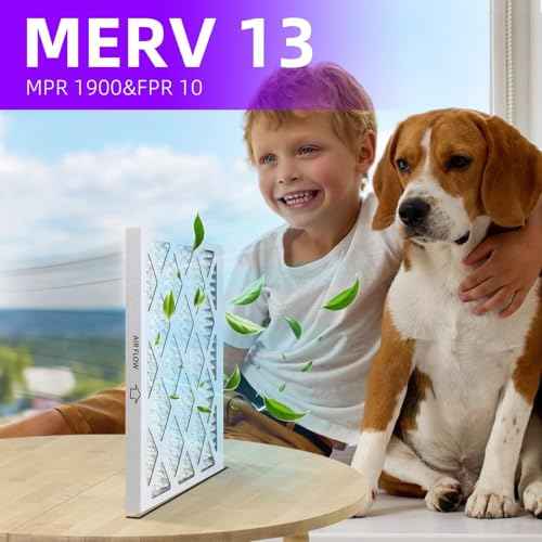 20x23x1 (6-Pack) MERV 13 Pleated Air Filter (Actual Size: 19.75"x22.75"x0.75") MPR 1900 & FPR 10, Furnace Air Filters,20x23x1 air filter