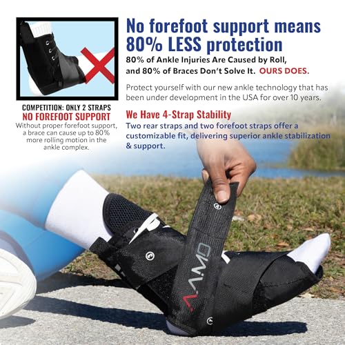 AAMO Sport Lace Up Ankle Brace for Women and Men, Ankle Support, Foot Brace, For Sprained or Injured Ankle and More, Ankle Brace for Sports, Size XL