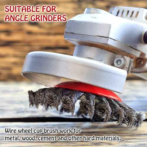 Wire Wheel for Angle Grinder 12 Pack, Coarse Crimped Wire Wheel Brush Wire Cup Brush 4 1/2 Angle Grinder Wire Wheel, Angle Grinder Attachments with 5/8-11unc Threaded Arbor.
