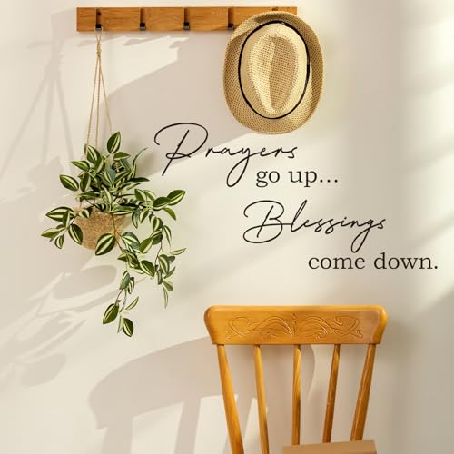 Prayers Go Up Blessings Come Down Vinyl Wall Decal Inspirational Sayings Living Room Bedroom Wall Decal Home Decoration