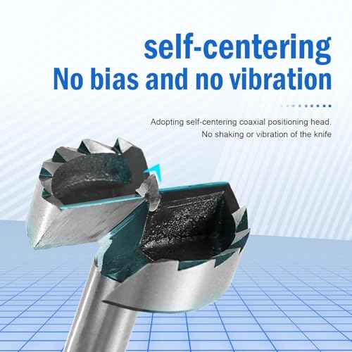 1-1/2 Inch Forstner Drill Bits, Made of Carbon Steel Forstner Bit for Wood,Wood Drilling Hole Saw, Woodworking Hinge Cutter Tool for Wood Plywood Plastic with Storage Case