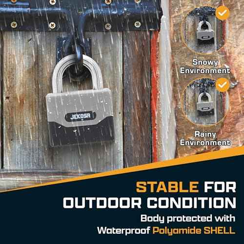Jekosa¢ç PDP68 Heavy Duty Combination Lock ? 11mm Cut Resistant Shackle, Weatherproof Polyamide Shell|Combo Padlock for School & Gym Locker, Shutters, Gate