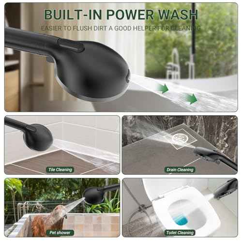 Rain Shower Head with Handheld Spray Combo,High Pressure Filtered Handheld Shower Head with 10-Spray for Bathroom Upgrade,10" Height/Angle Adjustable Bar,71" Long Hose (Matte Black)