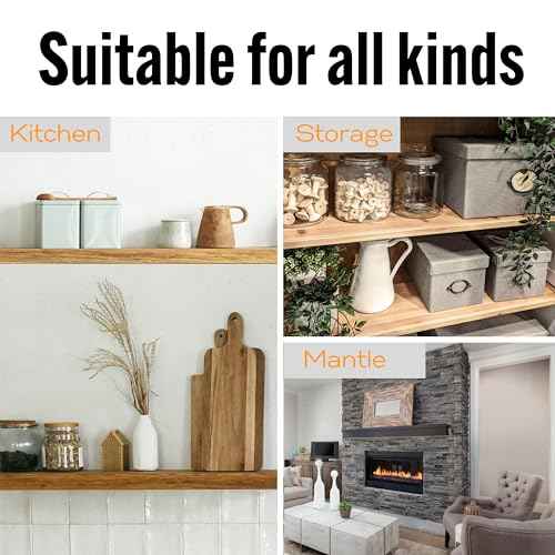 EVALD Heavy Duty Floating Shelf Bracket | 6-Inch Floating Mantel Mount, Blind Shelf Supports, and Anchors | Floating Shelf Hardware for Home and Office Decor | Fireplace Mantel Brackets (6 Pack)