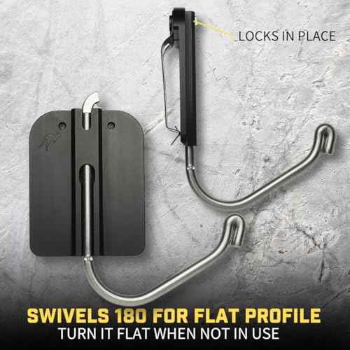 Holstery HookMaster | Tool Belt Utility Hook Holster - Heavy-Duty Steel Swivel Hook Holder - All Metal
