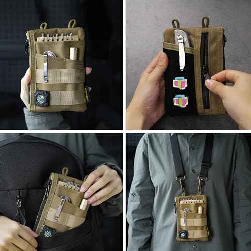 VIPERADE VE18 EDC Pouch, Pocket Organizer for Men, EDC Pocket Organizer, 3 Slots with 2 Zipper Pockets, Multitool Pouch