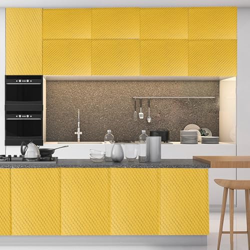 Peel and Stick Countertops, 16.4 Ft (5 m) Aluminum Foil Countertop Contact Paper, Self-Adhesive Oil Proof Heat Resistant Kitchen Backsplash Wallpaper (Diamond, Gold)