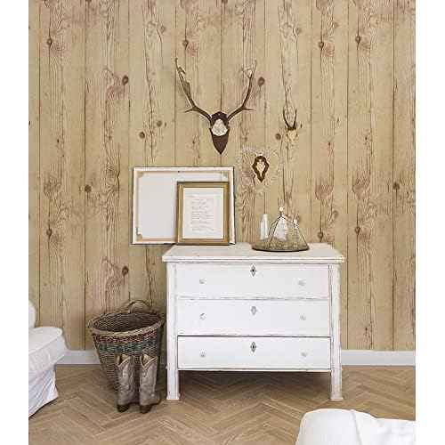 EeeComing Weathered Wood Wallpaper Stick and Peel Wood Contact Paper Wood Plank Removable Wallpaper Wood Look Wall Paper Rustic Reclaimed Distressed 78.7¡±x17.7¡±