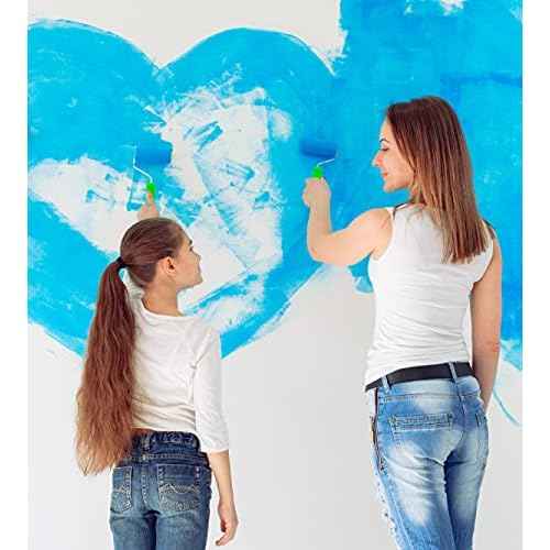 Paint Roller,High-Density Fabric Roller with Frame,Tray,Mini Paint Roller Refills, 2" Painting Supplies for Smaller DIY Stenciling Projects(Pack of 8)