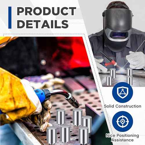 Hicarer 10 Pcs 5/8" x 1" x 1.5" Welding Table Fixture Pins Stop Alignment Square Quick Setup Fixturing Kit Welding Table Accessories