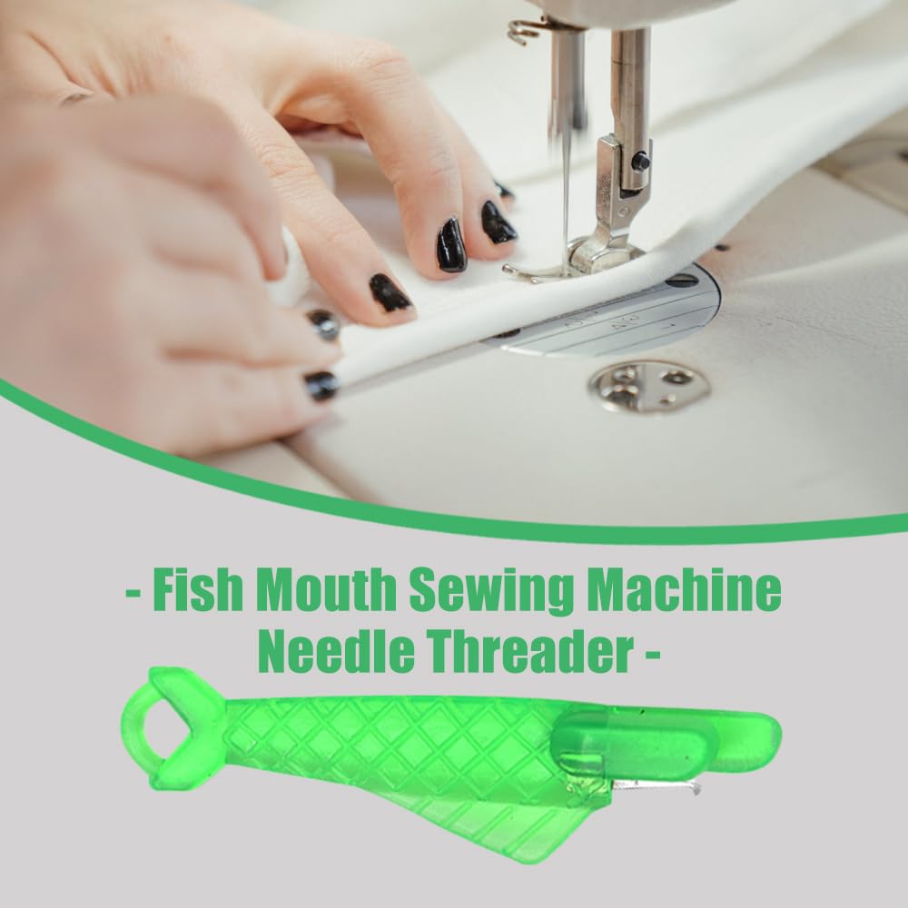 Automatic Sewing Needle Threader, Fish Type Quick Needle Threaders for Hand Sewing, Sewing Machine Needle Threader Tools, Sewing Supplies - Designed for Sewing Lovers Alike (green-3pcs)