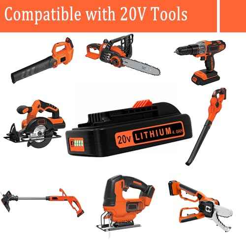 2Packs Replacement Black and Decker 20V Battery 4.0Ah, Built with 21700 Cells, High-Performance Lithium-Ion Battery Compatible with 20V Tools