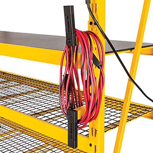 DEWALT Cord Minder Bracket 2-Piece Storage Rack Accessory Set, Compatible with 4 and 6-foot Storage Racks, 50-lb Load Capacity for Set, Spring-Loaded, Locking Pins Included, Powder-Coated